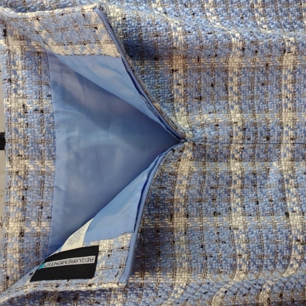 Requirements Light Blue and White Tweed Blazer With Skirt Size 16 - Picture 12 of 12